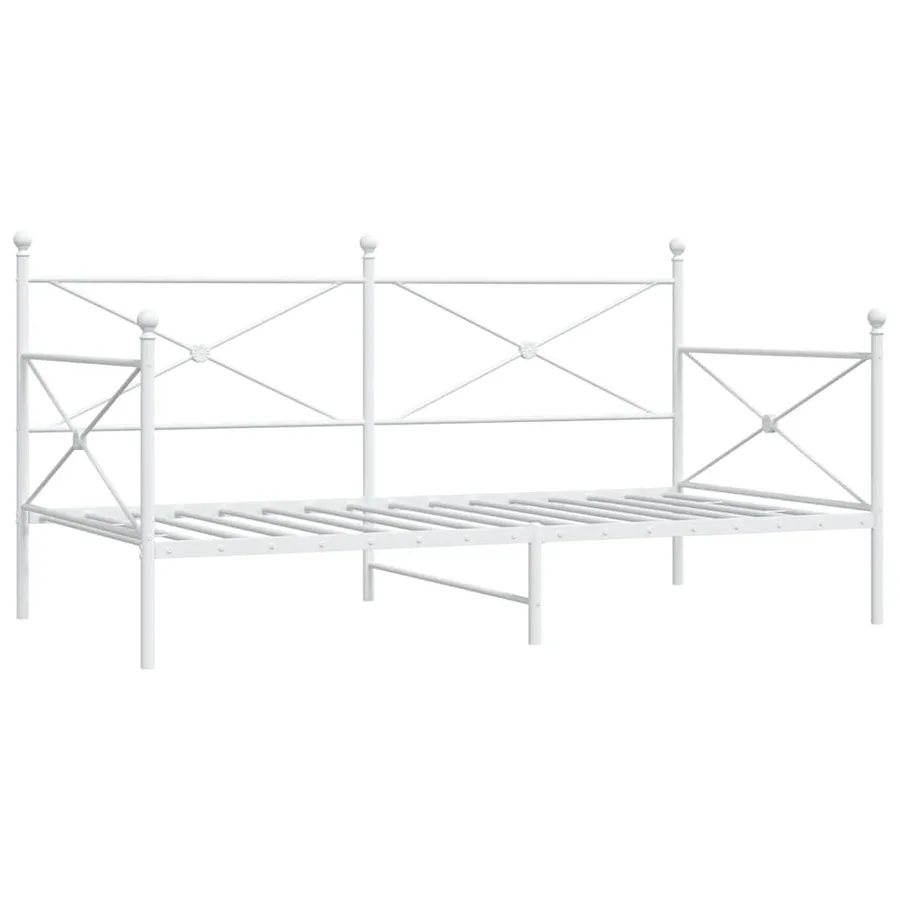 Lit de repos sans matelas blanc 100x200 cm acier - 2
