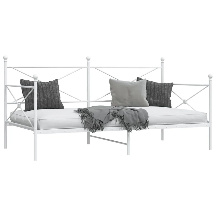 Lit de repos sans matelas blanc 100x200 cm acier - 4