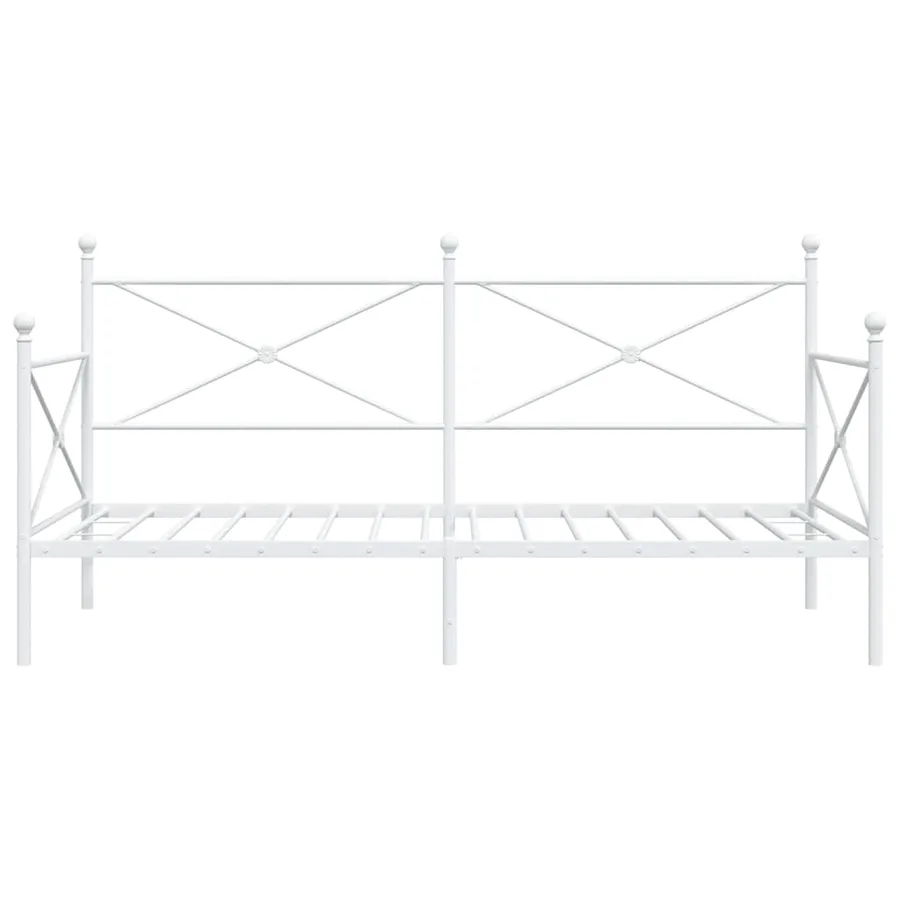 Lit de repos sans matelas blanc 100x200 cm acier - 5