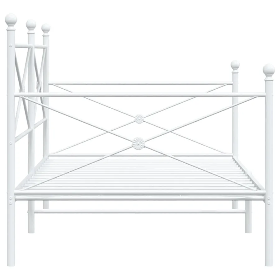 Lit de repos sans matelas blanc 100x200 cm acier - 6