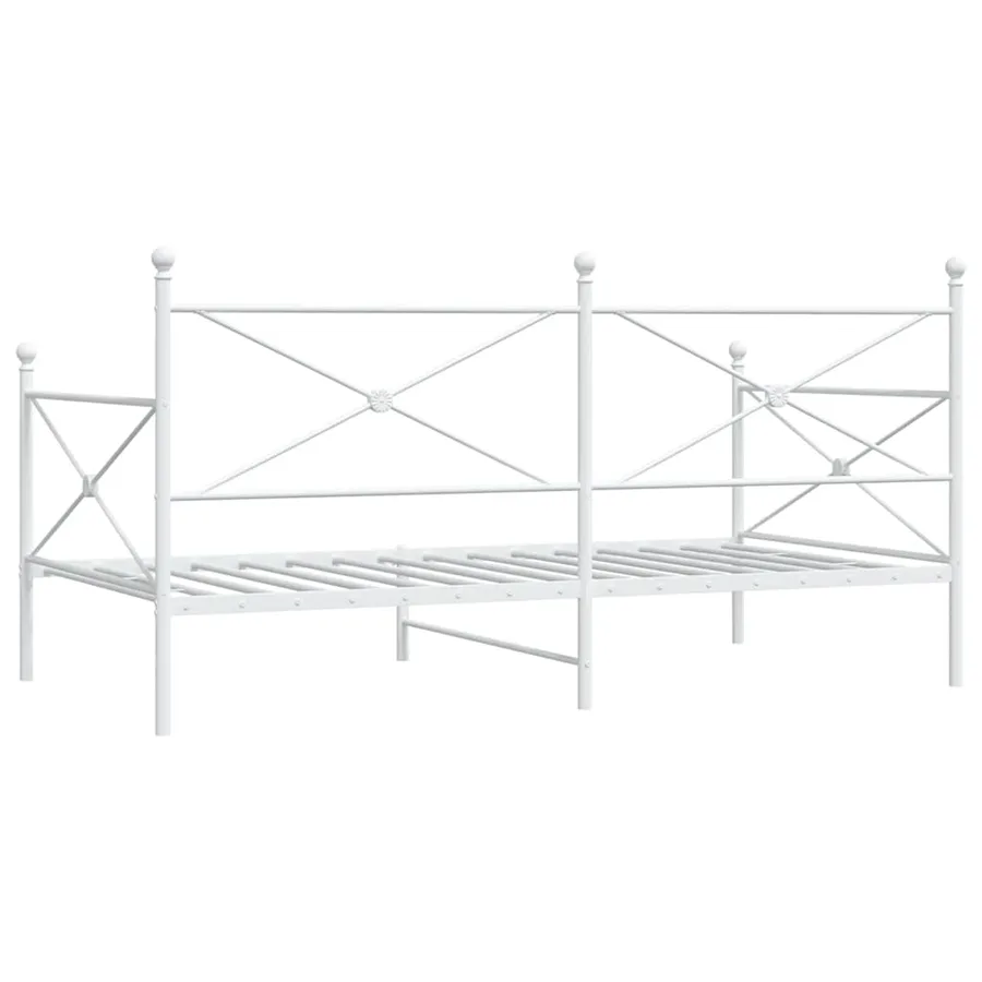 Lit de repos sans matelas blanc 100x200 cm acier - 7