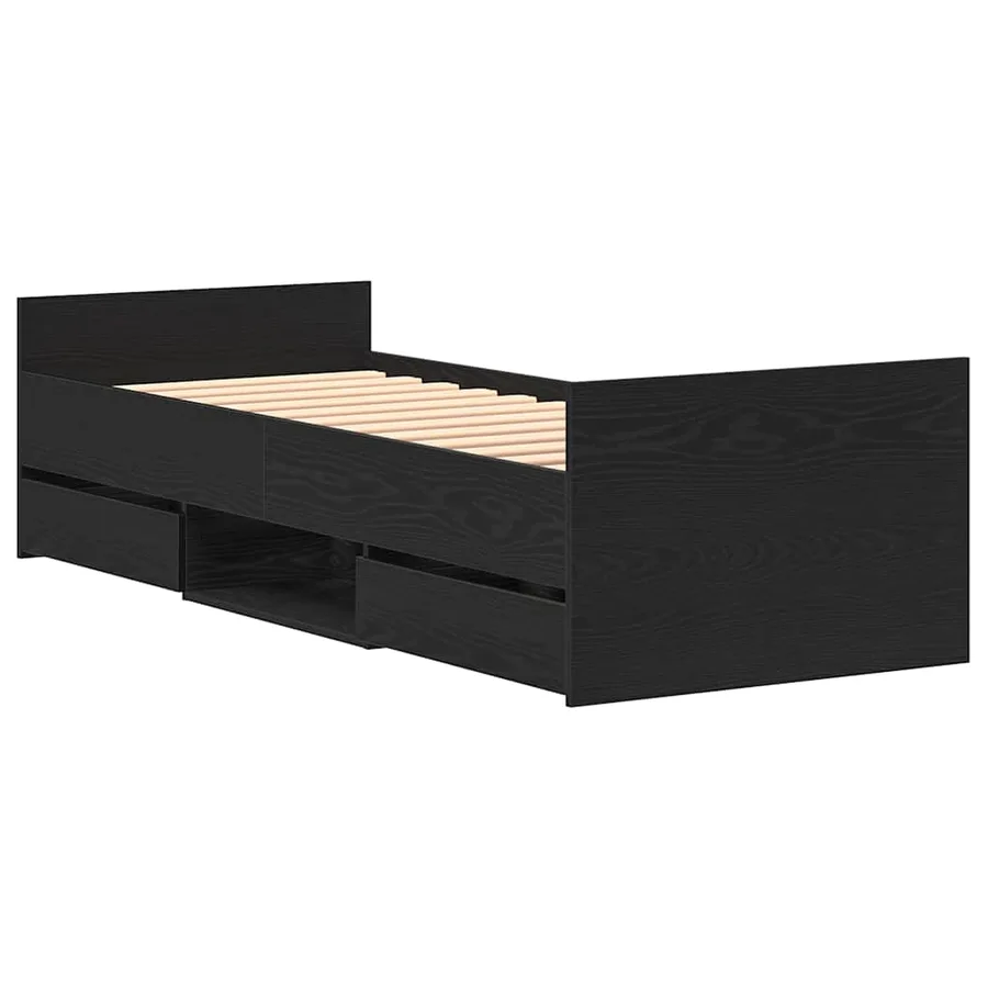 Cadre de lit Chêne noir 193 x 78 x 50 cm Bois d'ingénierie - 4