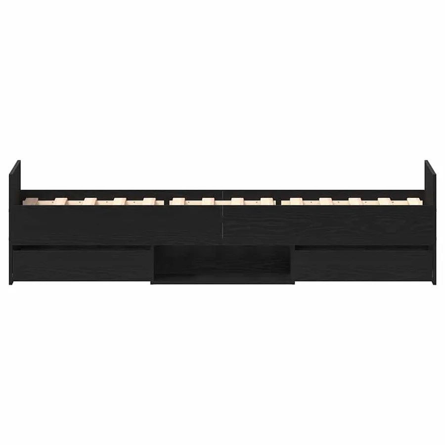 Cadre de lit Chêne noir 193 x 78 x 50 cm Bois d'ingénierie - 7