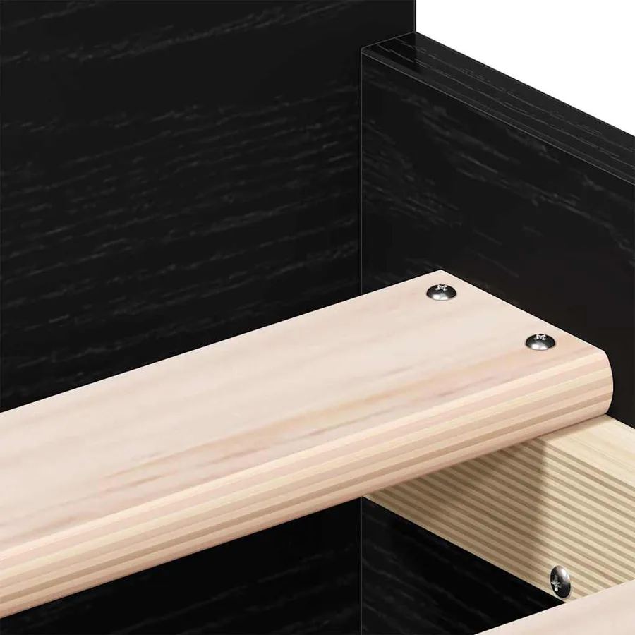 Cadre de lit Chêne noir 193 x 78 x 50 cm Bois d'ingénierie - 9