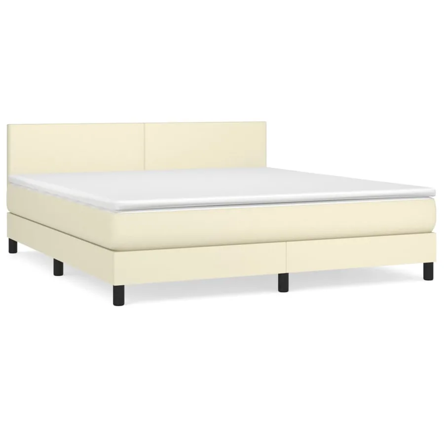 Sommier à lattes de lit avec matelas Crème 180x200cm Similicuir - 2