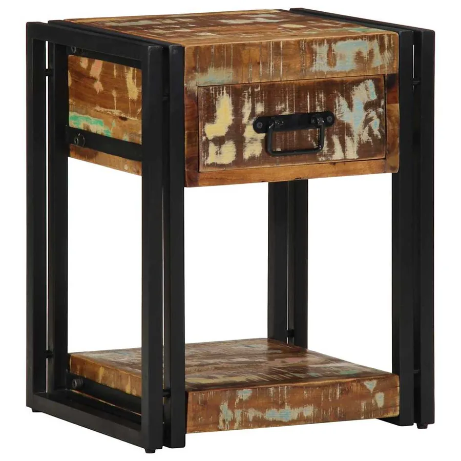 Cabinet de chevet 2 pcs 40 x 35 x 50 cm Bois Recyclé Solide - 2