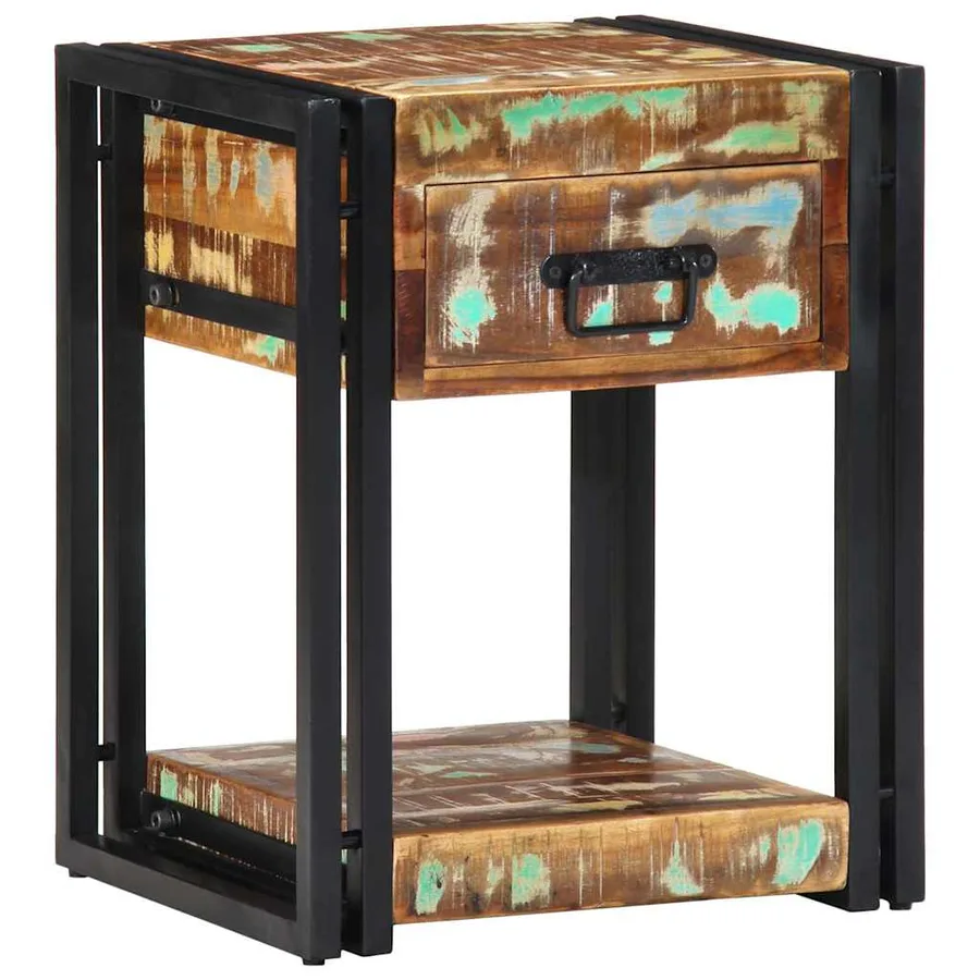 Cabinet de chevet 2 pcs 40 x 35 x 50 cm Bois Recyclé Solide - 3
