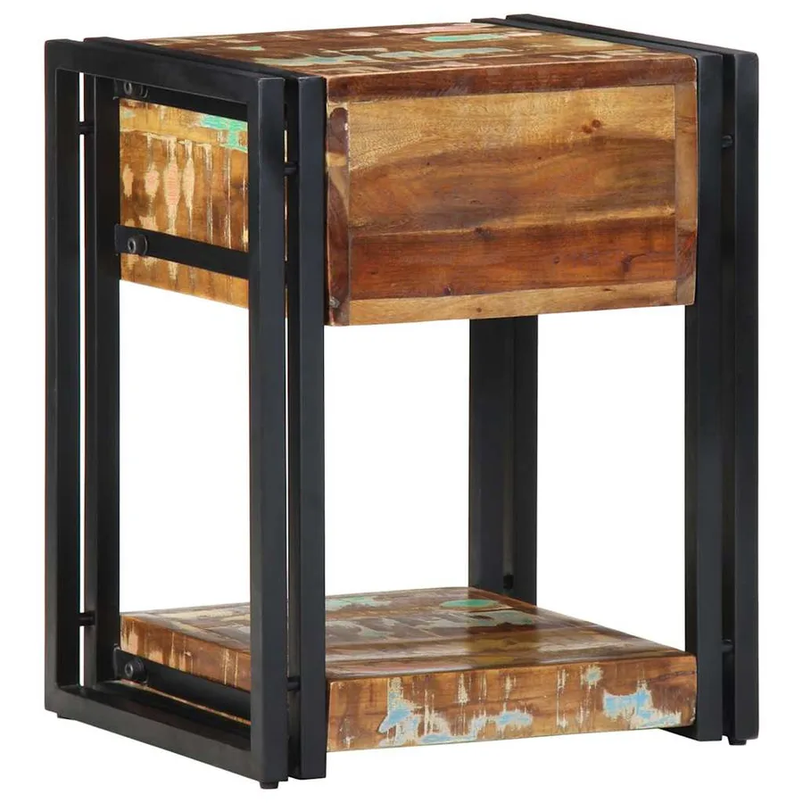 Cabinet de chevet 2 pcs 40 x 35 x 50 cm Bois Recyclé Solide - 6