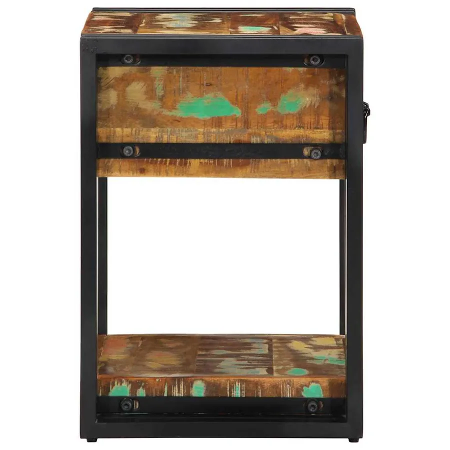 Cabinet de chevet 2 pcs 40 x 35 x 50 cm Bois Recyclé Solide - 8