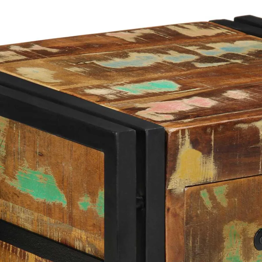 Cabinet de chevet 2 pcs 40 x 35 x 50 cm Bois Recyclé Solide - 9