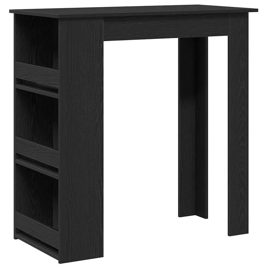 Table de bar avec étagère de rangement chêne noir - 2