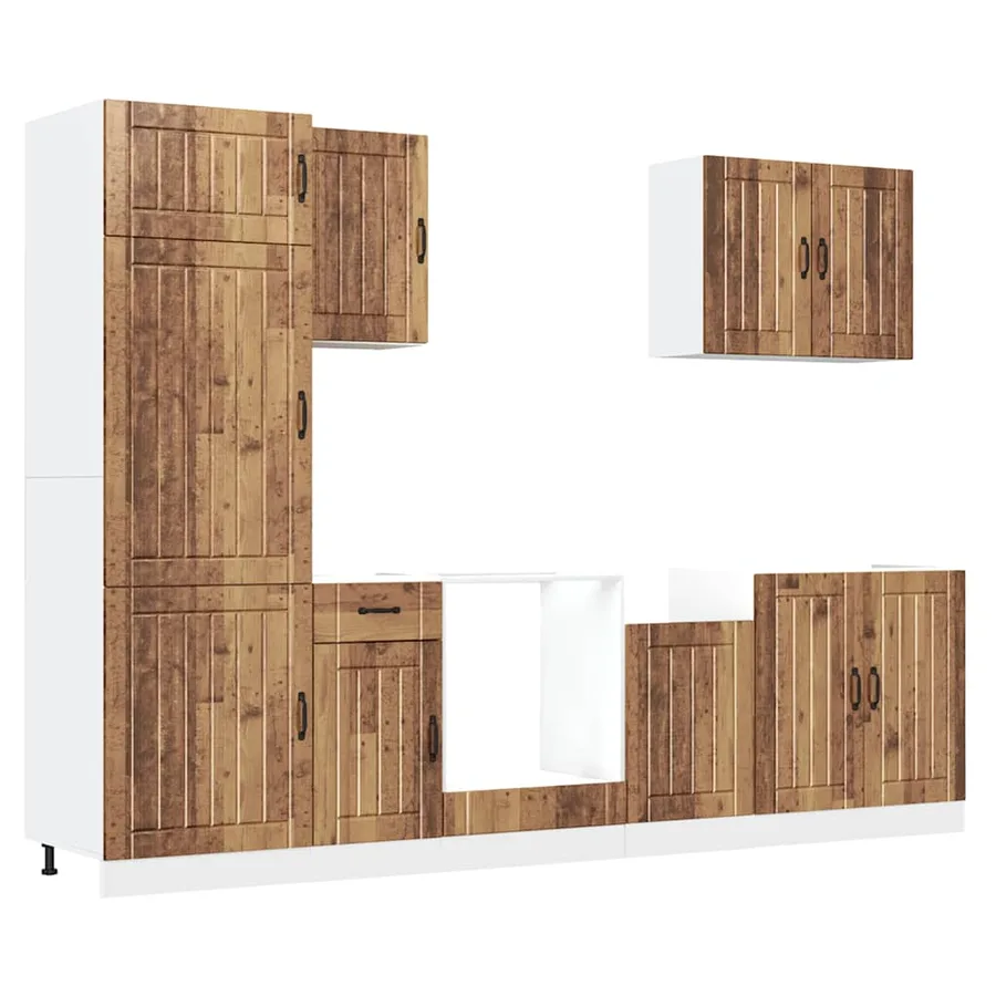 Ensemble d'armoires de cuisine 7 pcs Lucca bois d'ingénierie - 2