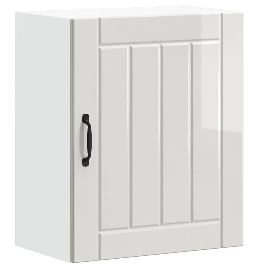 Armoire murale de cuisine Lucca blanc brillant bois ingénierie - 2