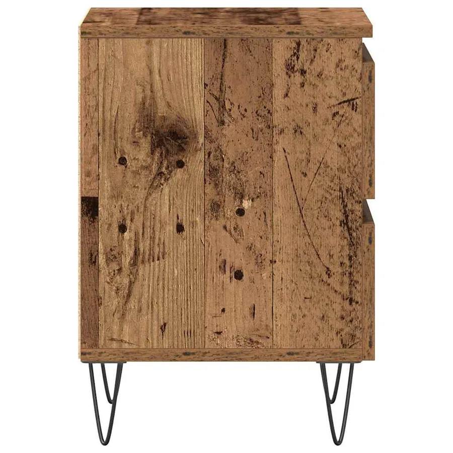 Cabinet de chevet avec tiroir 2 pcs Bois ancien 40 x 35 x 50 cm - 7