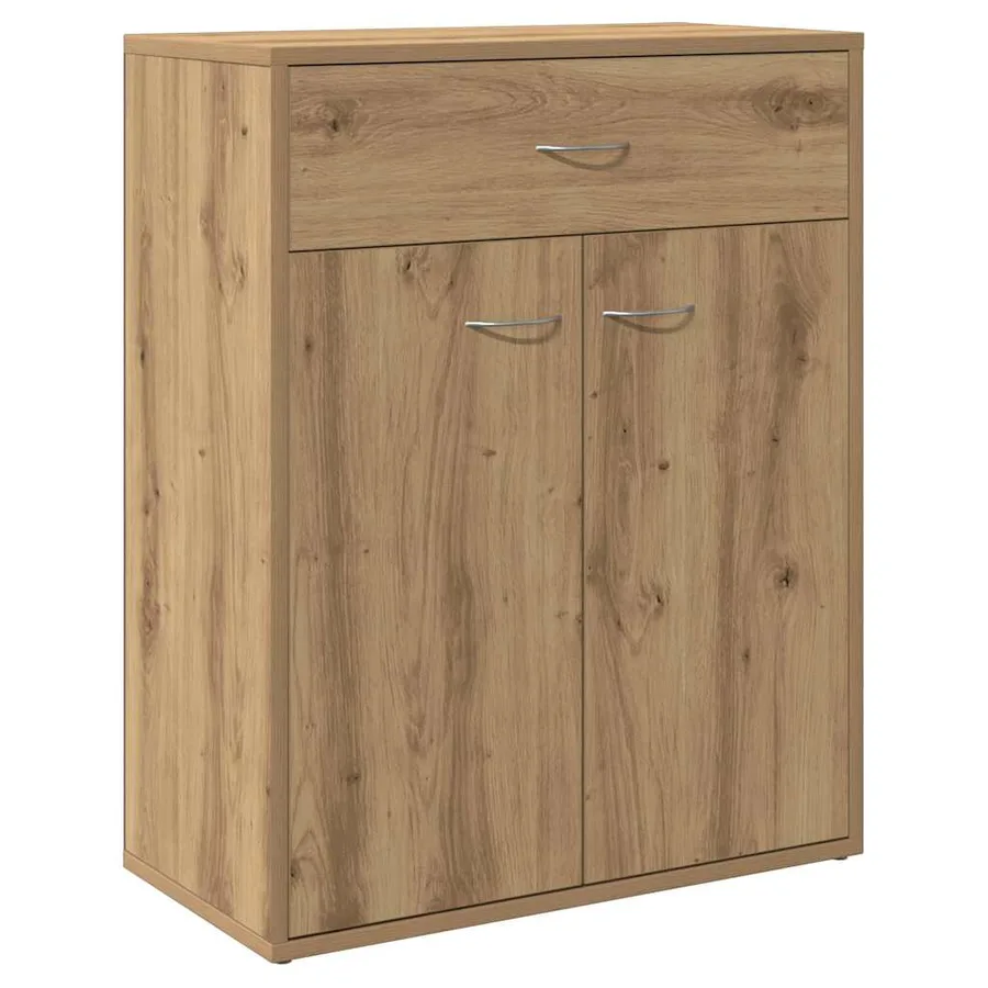 Buffet chêne artisanal 60x30x75 cm bois d'ingénierie - 2