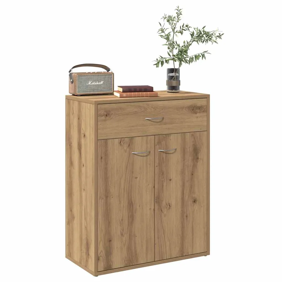 Buffet chêne artisanal 60x30x75 cm bois d'ingénierie - 3