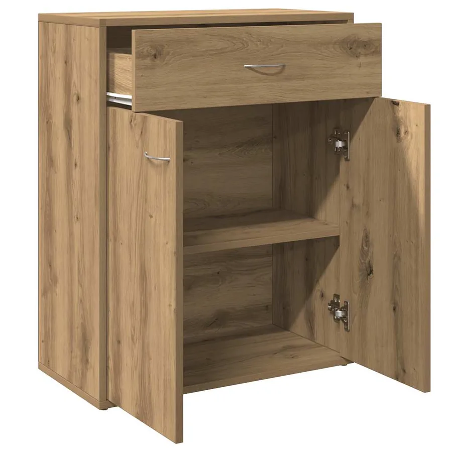 Buffet chêne artisanal 60x30x75 cm bois d'ingénierie - 4