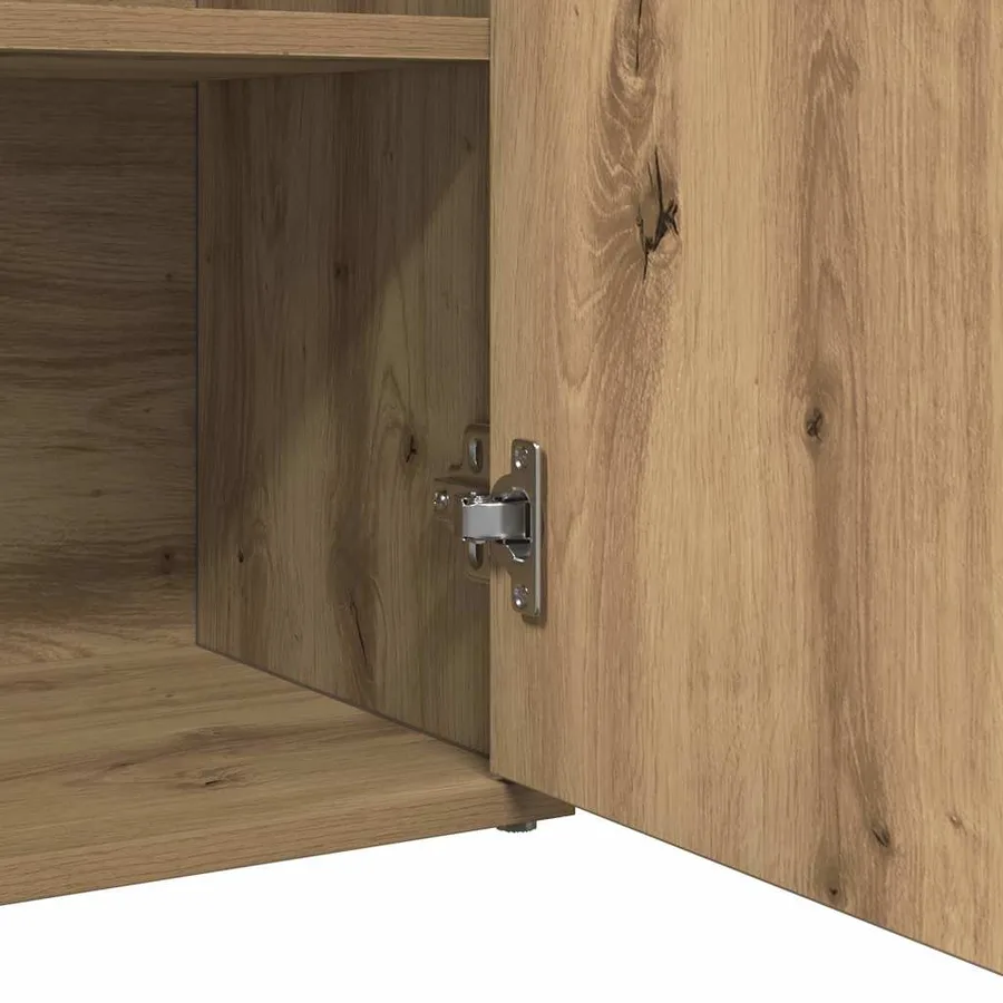 Buffet chêne artisanal 60x30x75 cm bois d'ingénierie - 8