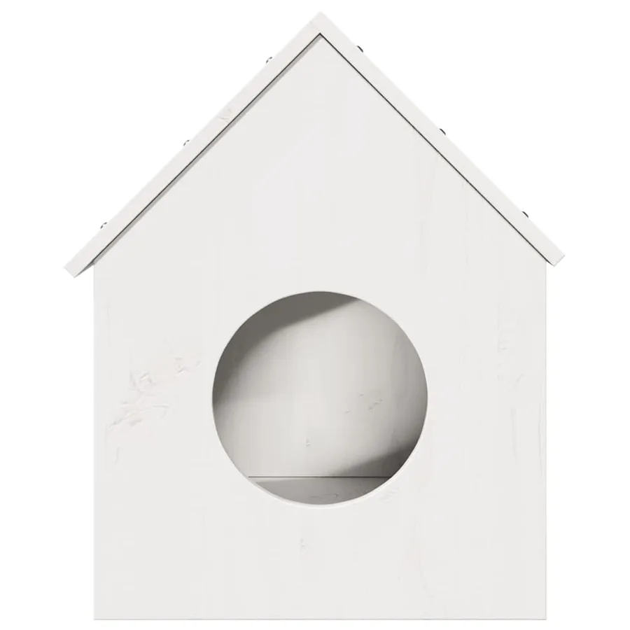 Maison pour chat blanc 41x50x50 cm bois de pin massif - 3
