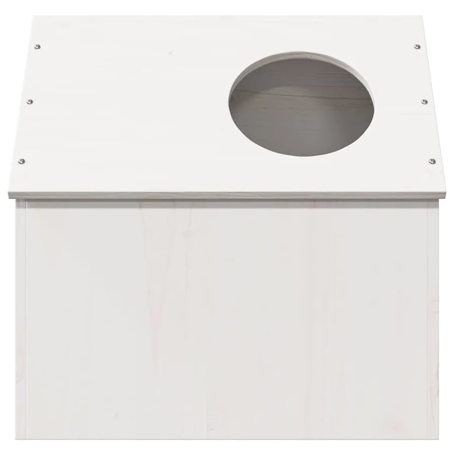 Maison pour chat blanc 41x50x50 cm bois de pin massif - 4