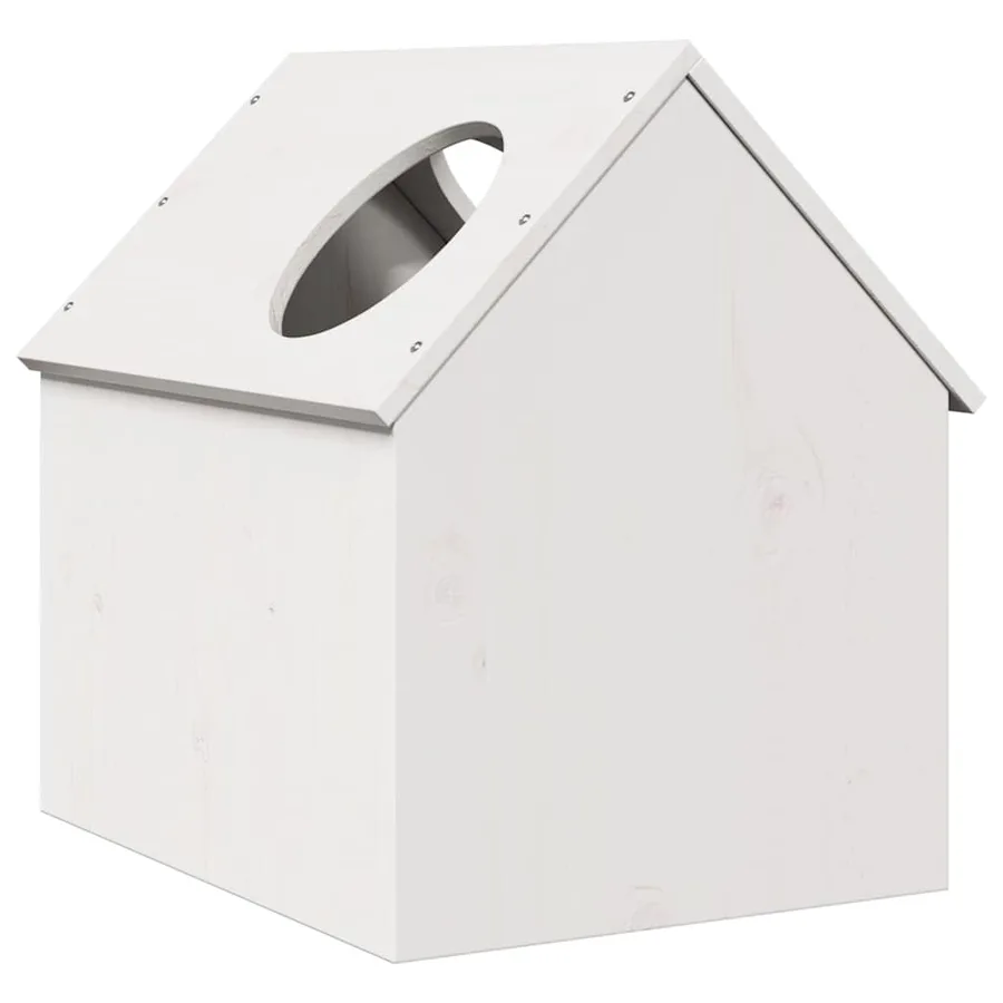 Maison pour chat blanc 41x50x50 cm bois de pin massif - 5