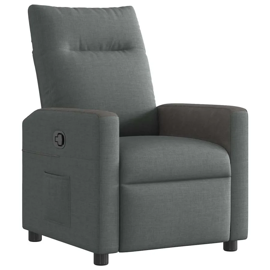 Fauteuil inclinable en tissu gris foncé - 2