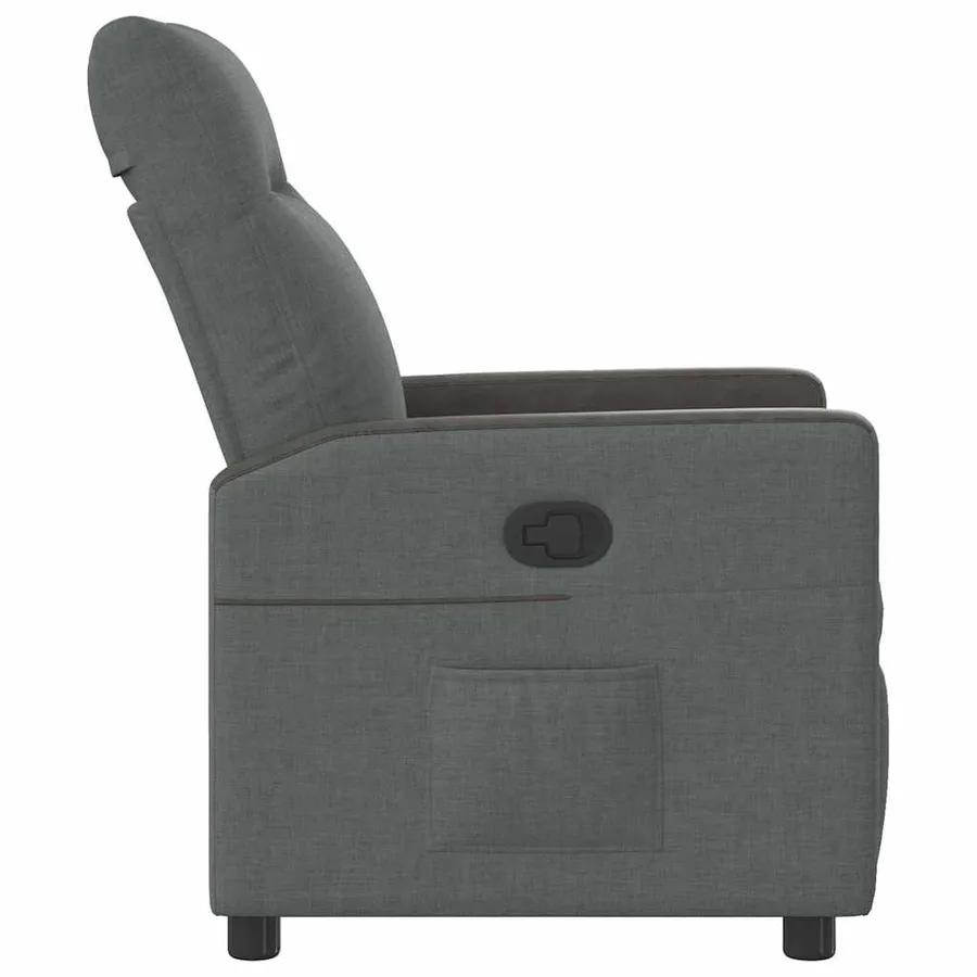 Fauteuil inclinable en tissu gris foncé - 4