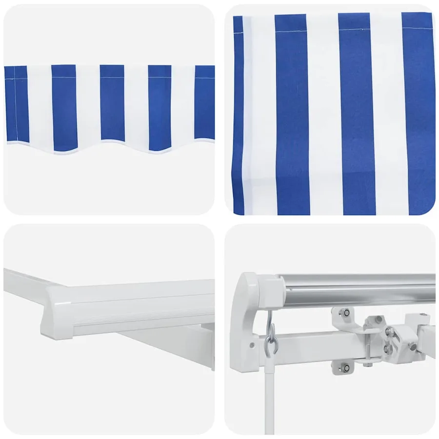 Auvent Rétractable Bleu et Blanc 600 × 300 cm - 10