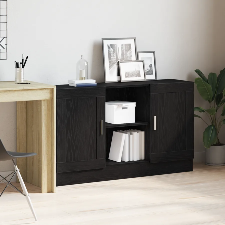 Buffet Chêne noir 120 x 30,5 x 70 cm Bois d'ingénierie