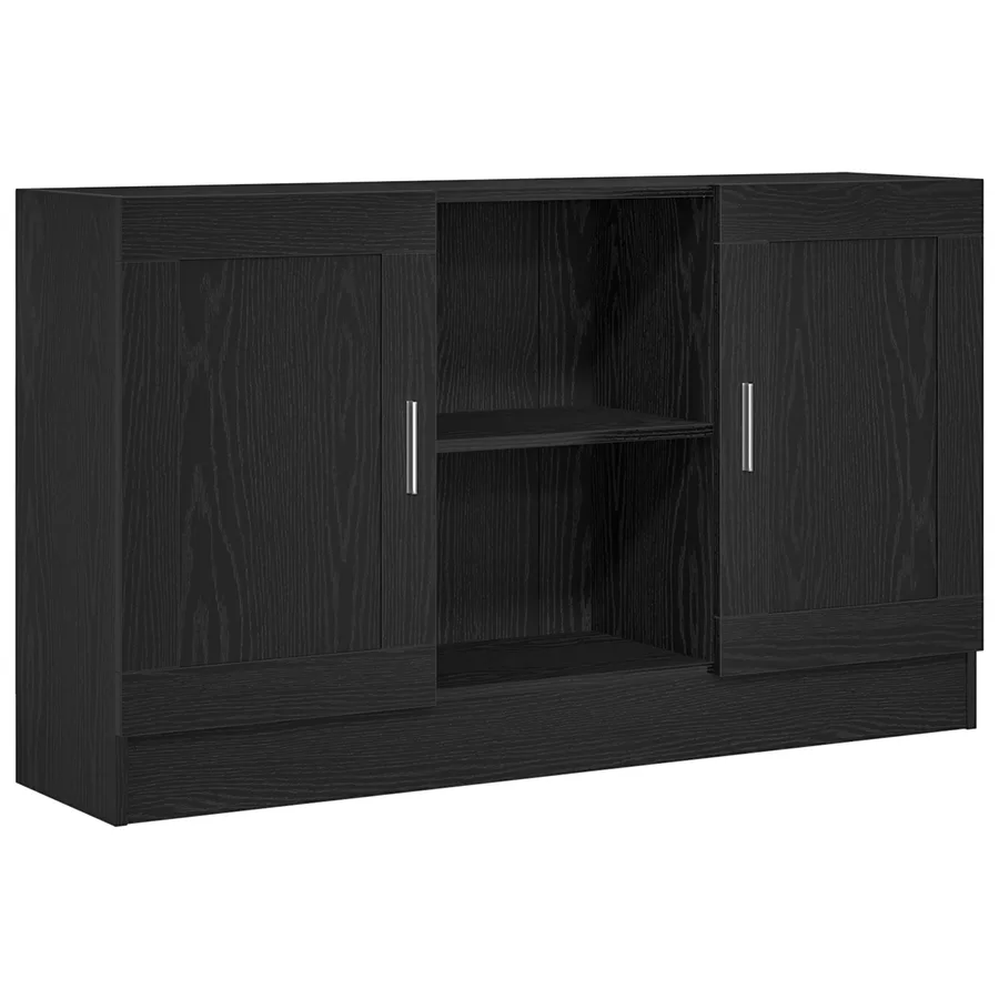 Buffet Chêne noir 120 x 30,5 x 70 cm Bois d'ingénierie - 2