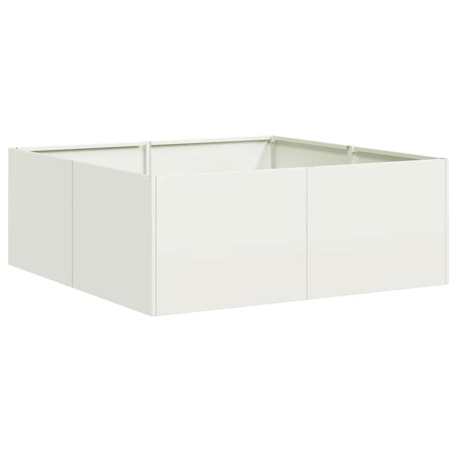 Jardinière blanc 80x80x30 cm acier - 2