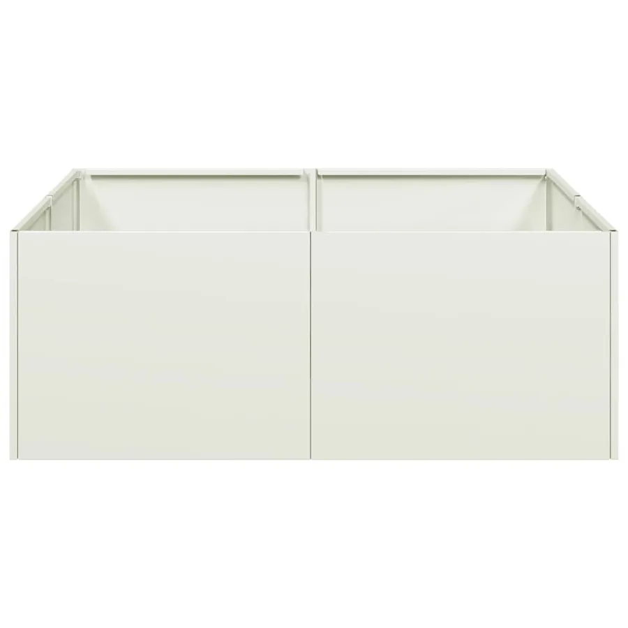 Jardinière blanc 80x80x30 cm acier - 4