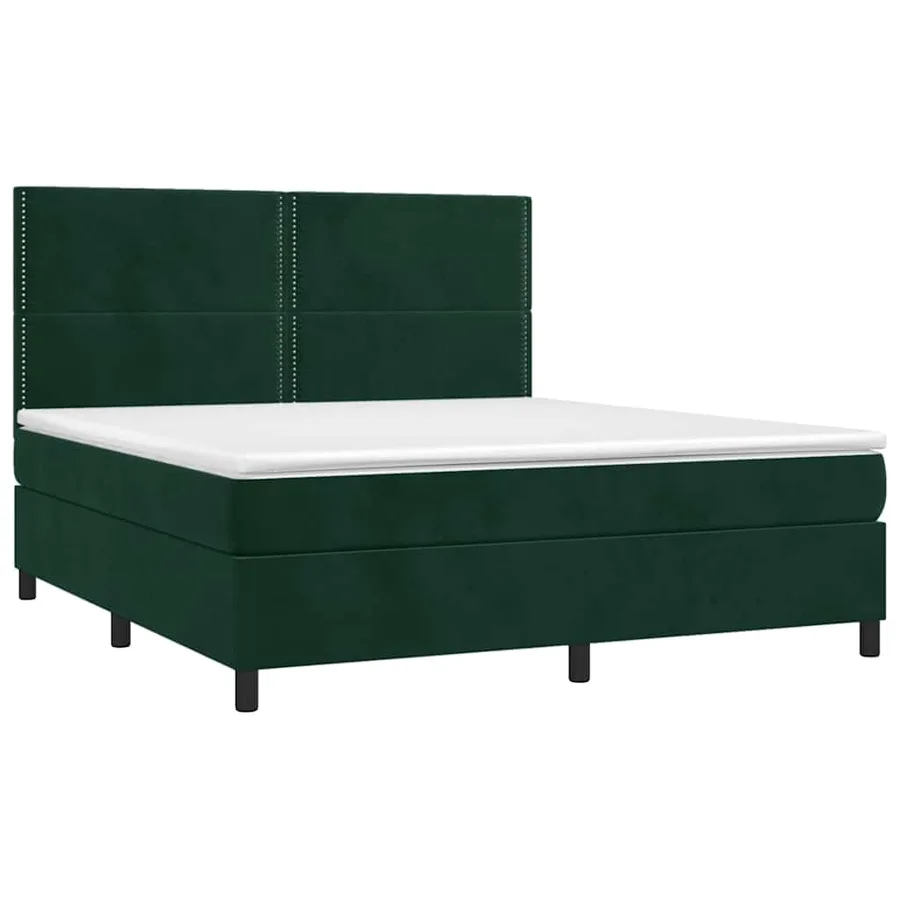 Sommier à lattes de lit et matelas Vert foncé 180x200cm Velours - 3