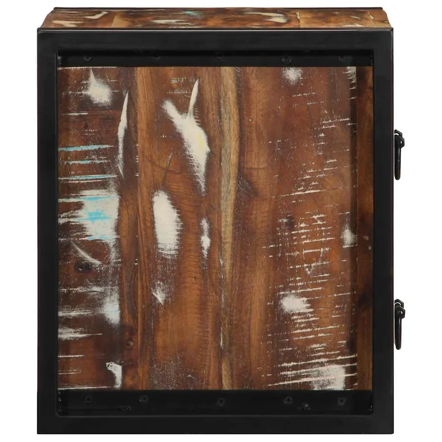 Table de chevet multicolore 40x35x40 cm bois de récupération - 6