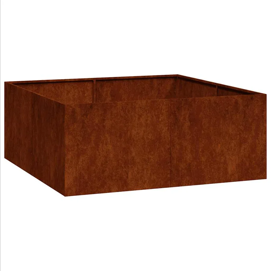 Jardinière rouillé 100x100x40 cm acier inoxydable - 2