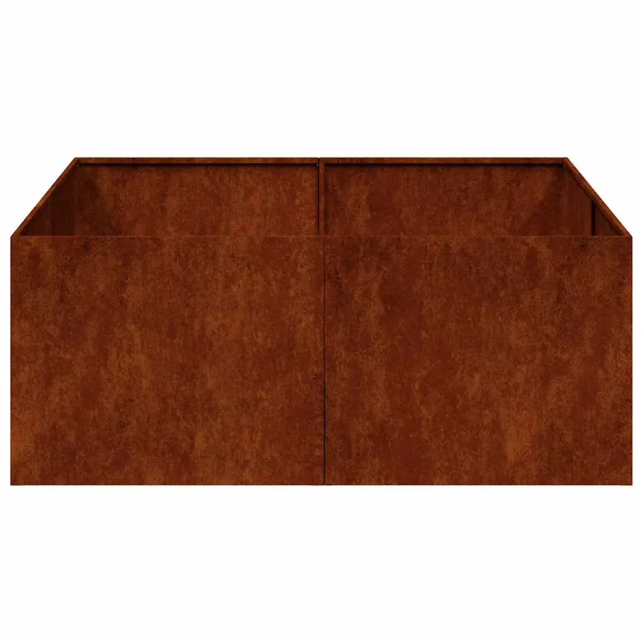 Jardinière rouillé 100x100x40 cm acier inoxydable - 4