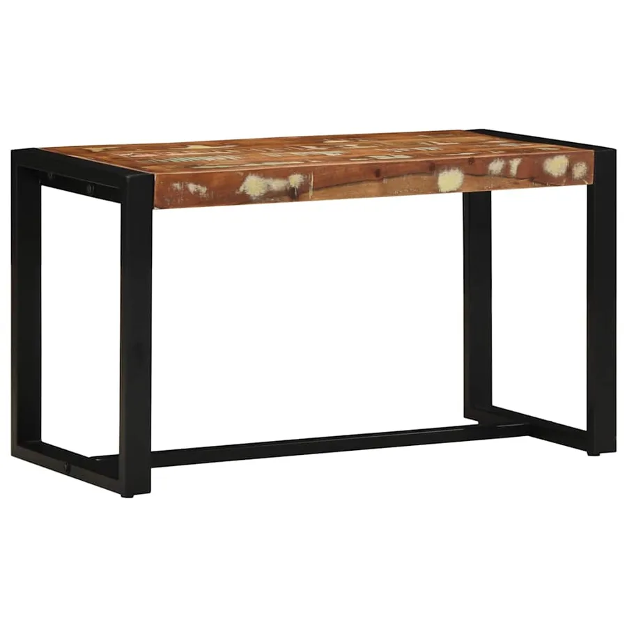 Banc multicolore 80x35x45 cm bois massif récupération - 3