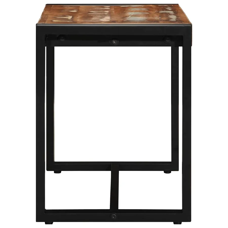Banc multicolore 80x35x45 cm bois massif récupération - 5