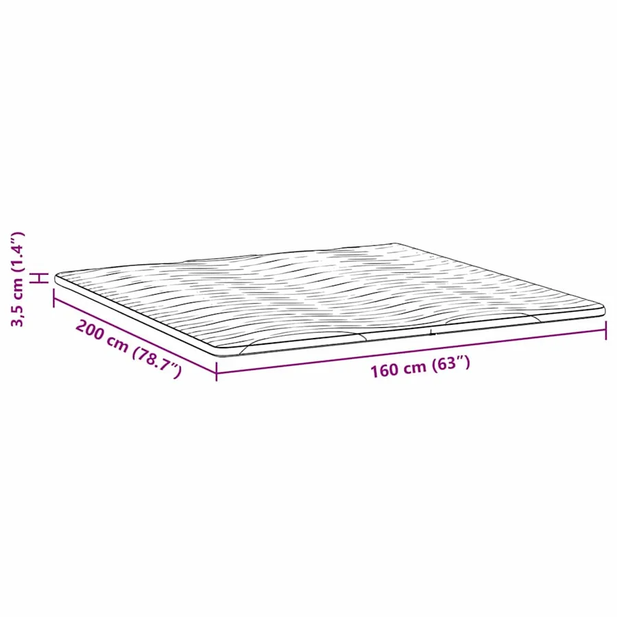 Surmatelas Blanc 160 x 200 cm Tissu en Tricot - 12