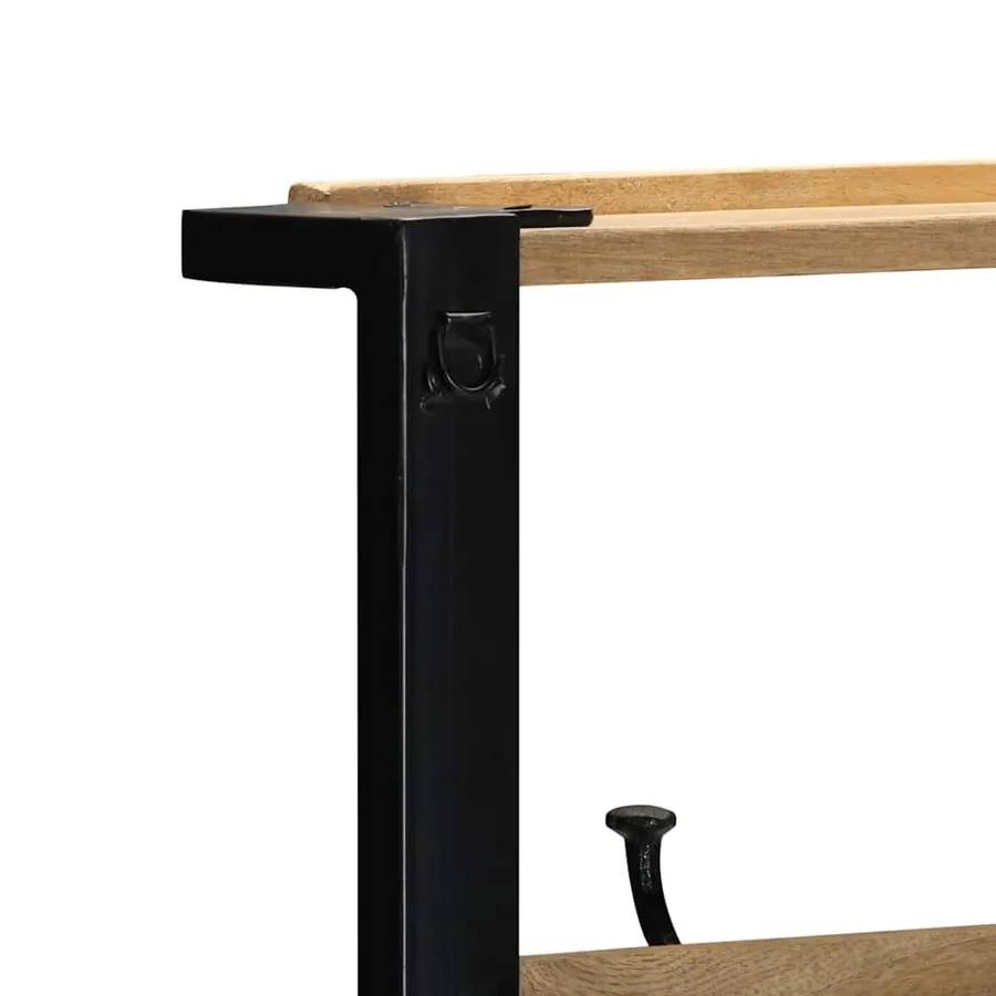 Porte-vêtements 80x40x190 cm bois de manguier massif brut - 5