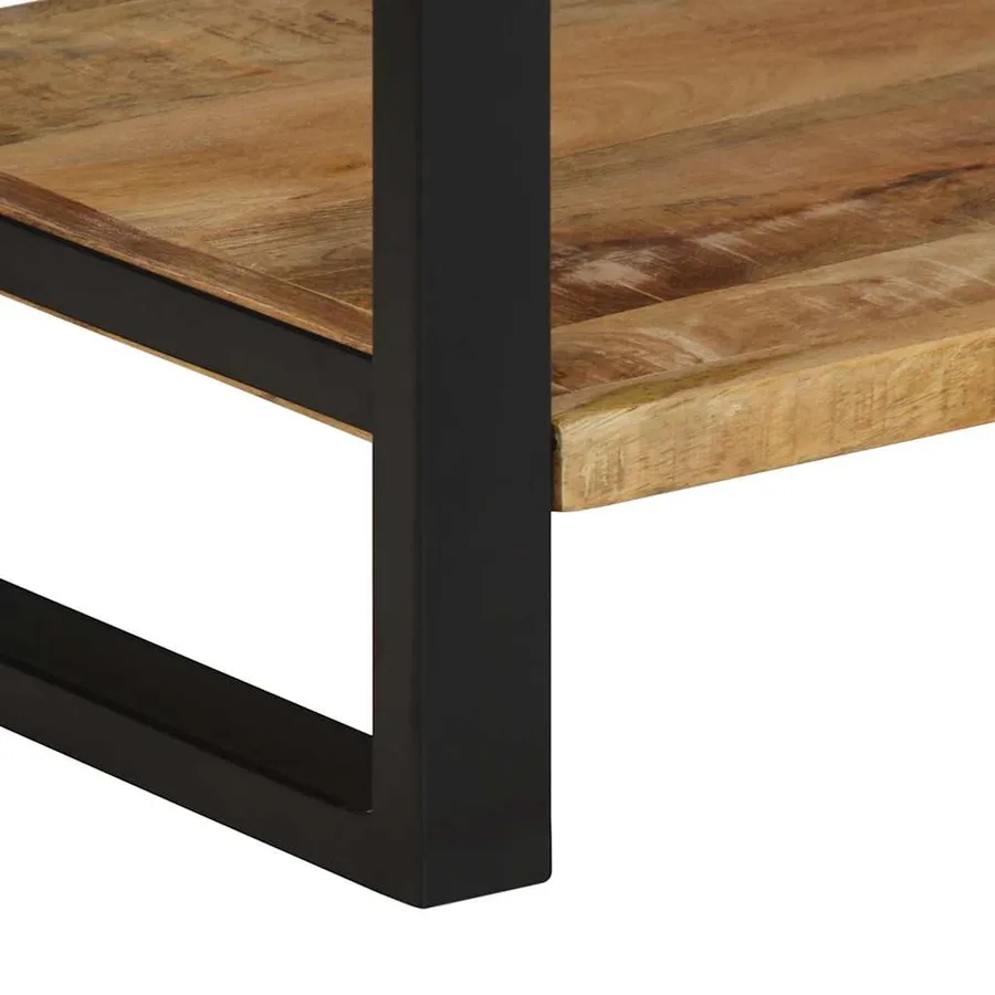 Porte-vêtements 80x40x190 cm bois de manguier massif brut - 8