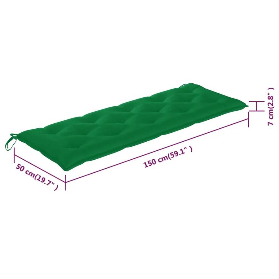 Banc de jardin 3 places avec coussin 150 cm Bois d'eucalyptus - 12