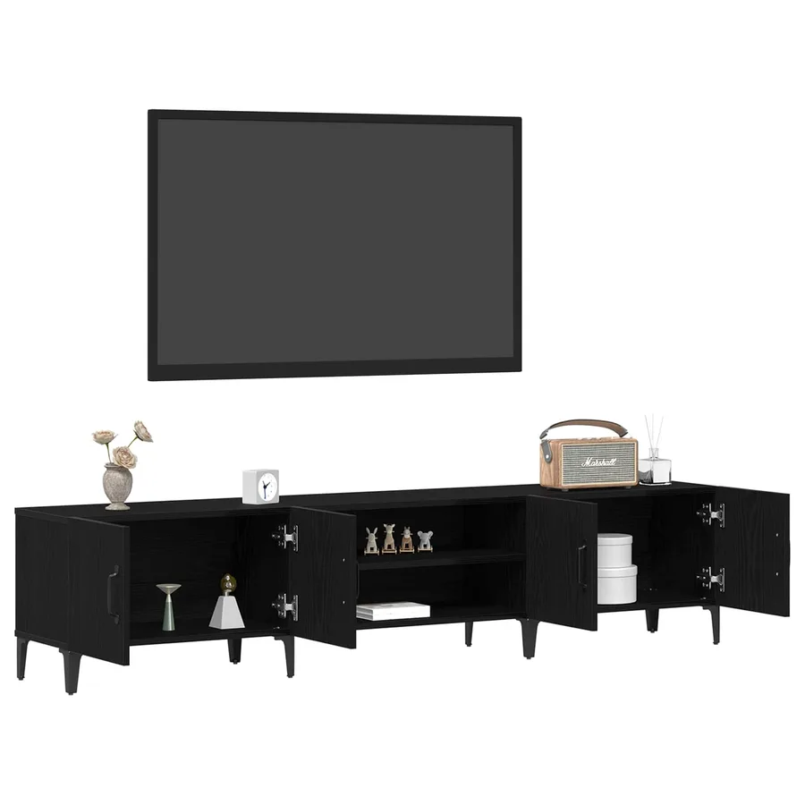 Meuble TV Chêne noir 180 x 31,5 x 40 cm Bois d'ingénierie - 3