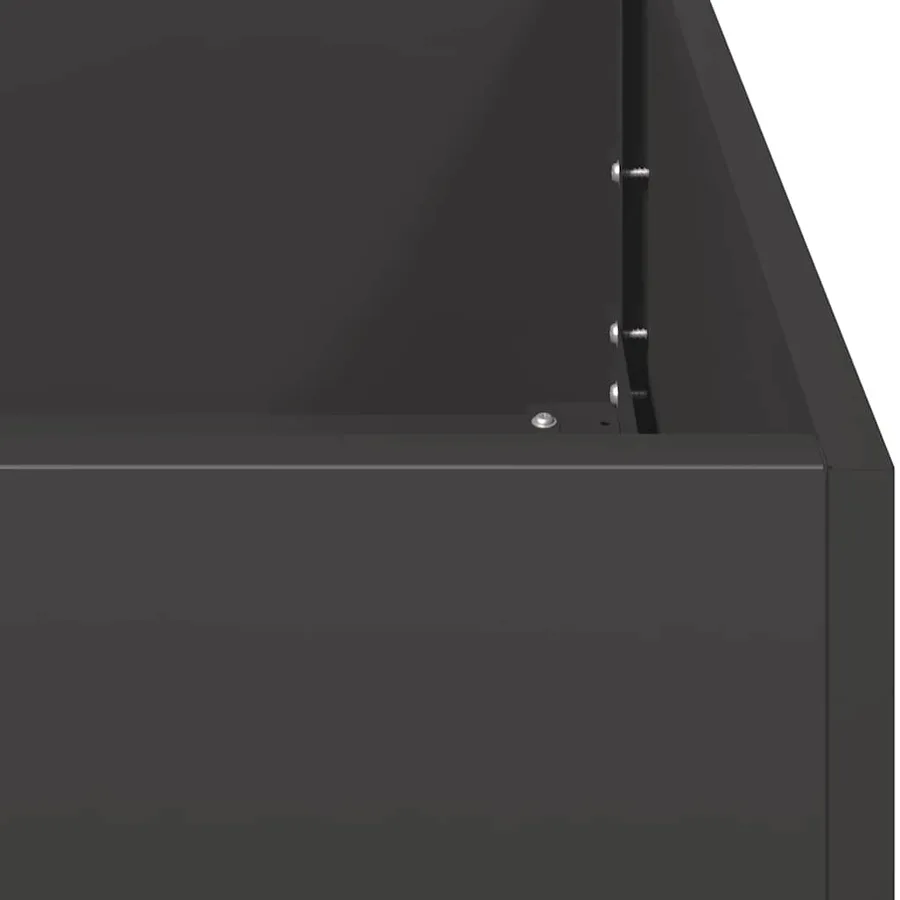 Jardinière noir 280x80x40 cm acier - 7