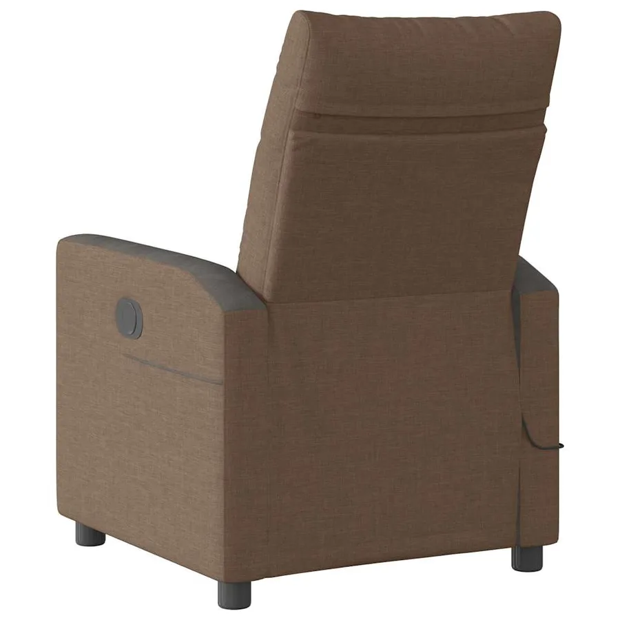 Fauteuil inclinable de massage électrique marron tissu - 7