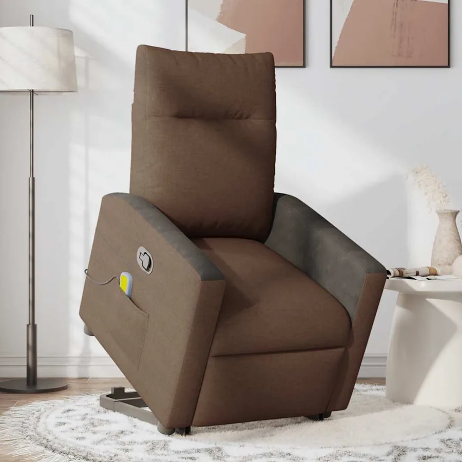 Fauteuil de massage inclinable Marron Tissu