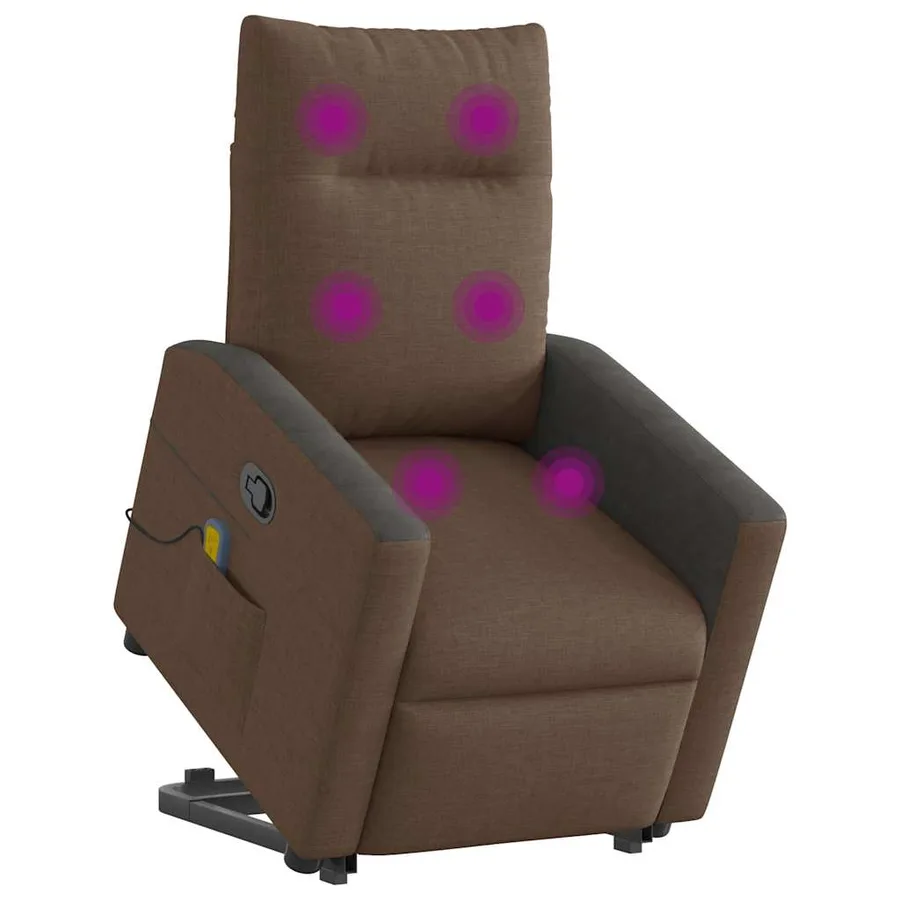 Fauteuil de massage inclinable Marron Tissu - 3