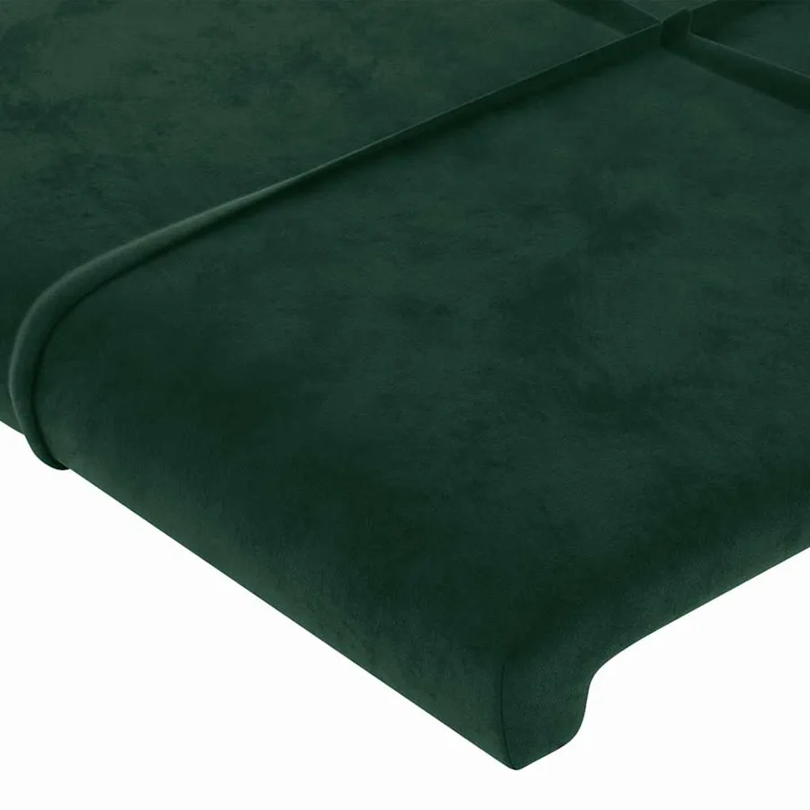 Cadre de lit sans matelas vert foncé 90x190 cm velours - 10