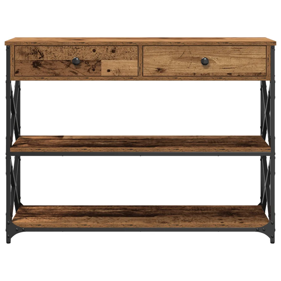 Table Console avec tiroir Bois ancien 100 x 28 x 75 cm - 6