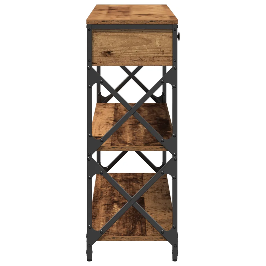 Table Console avec tiroir Bois ancien 100 x 28 x 75 cm - 7